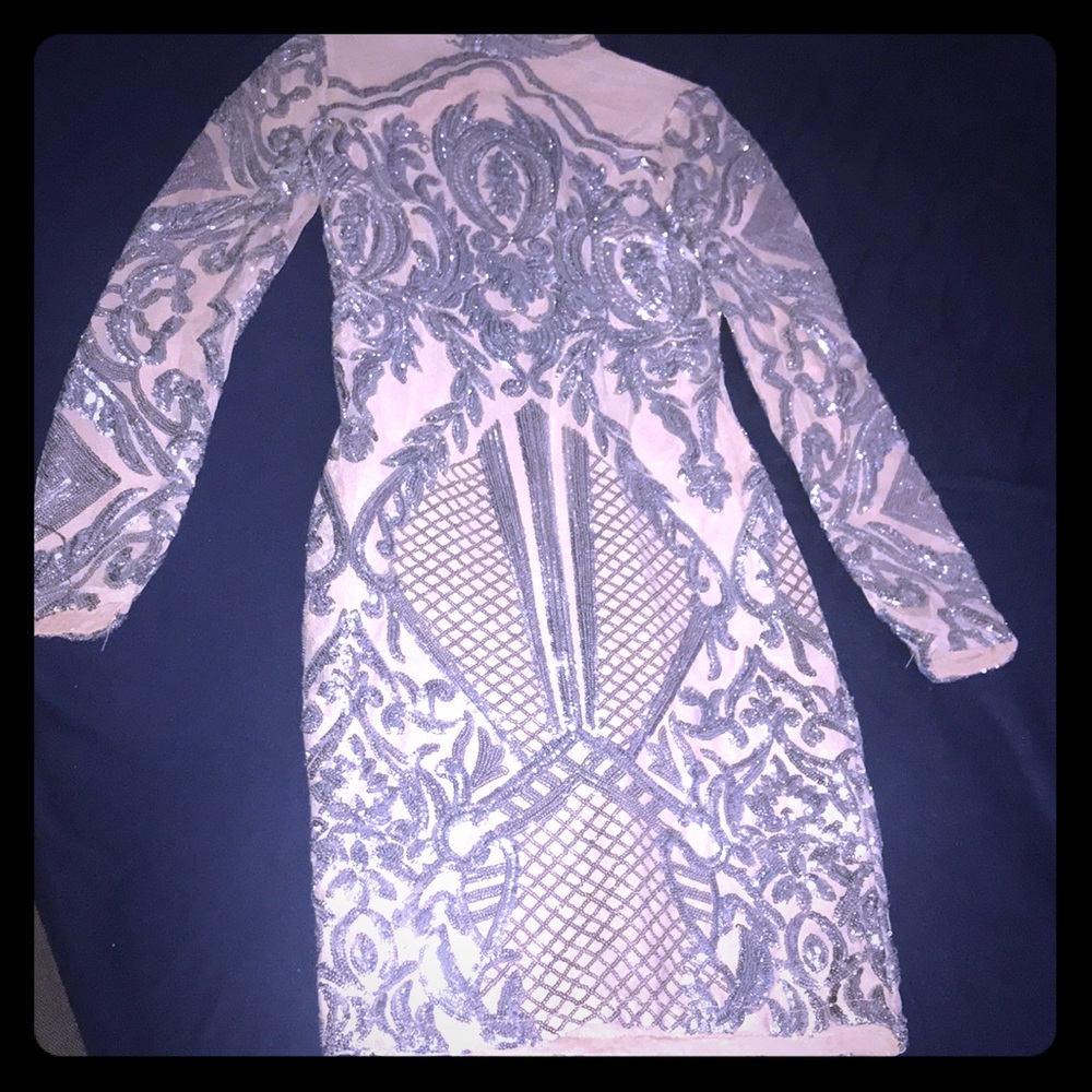 Silver sheer dress